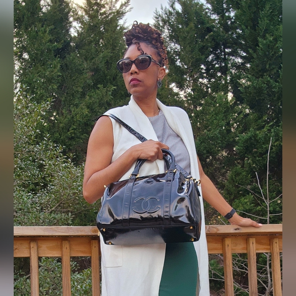 Chanel Black Patent Leather Timeless Handbag - Picture 1 of 11